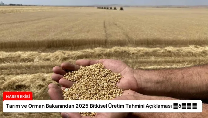 Tarım ve Orman Bakanından 2025 Bitkisel Üretim Tahmini Açıklaması ⏬👇