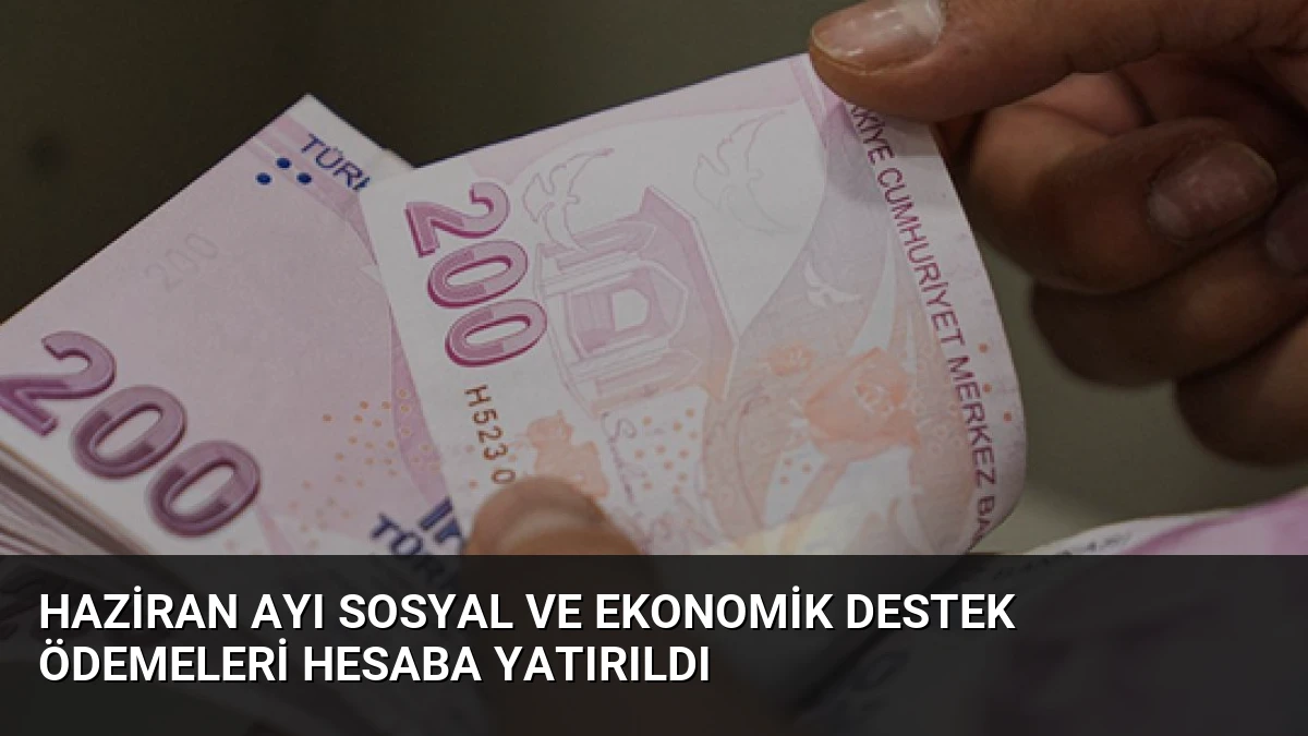 Haziran Ayı Sosyal ve Ekonomik Destek Ödemeleri Hesaba Yatırıldı