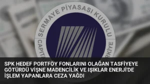 SPK Hedef Portföy Fonlarını Olağan Tasfiyeye Götürdü Vişne Madencilik ve Işıklar Enerji’de İşlem Yapanlara Ceza Yağdı